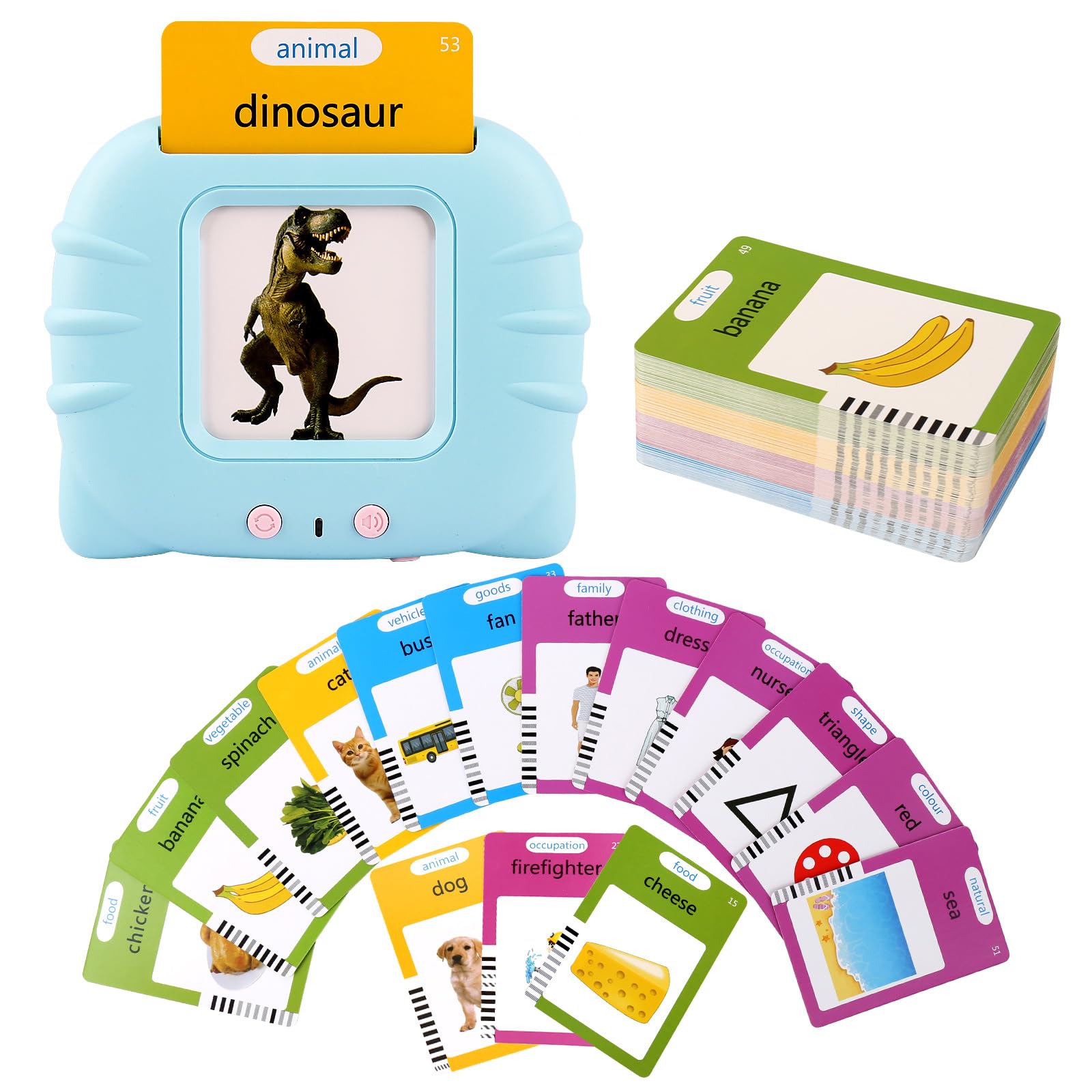 Toddler Toys，Talking Flash Cards, Learning Toys for 3 4 5 6 7 8 Year Old，224 Sight Words Toddler Gifts，The Best Gift for Young Children's Learning (Blue)